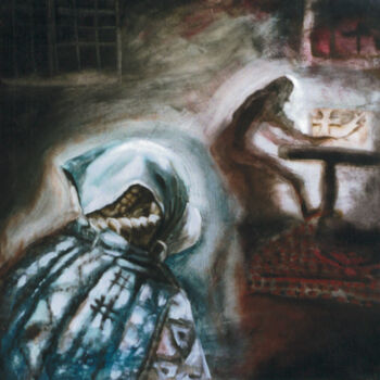 Pintura intitulada "Le tricot" por Christiana Visentin Gajoni, Obras de arte originais, Óleo