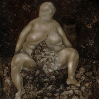 Peinture intitulée "Donna Grazia" par Christiana Visentin Gajoni, Œuvre d'art originale, Huile