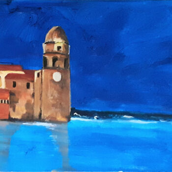 Peinture intitulée "Collioure in the cl…" par Christiane Marette (Christiane Marette - B.C Créations), Œuvre d'art originale…