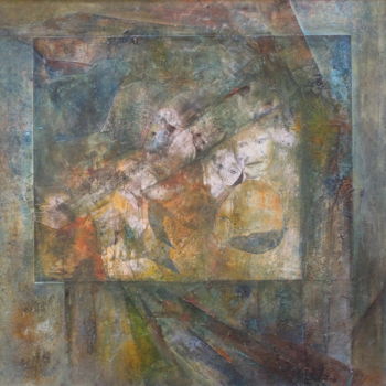 Painting titled "Déracinés" by Christiane Seguin, Original Artwork, Collages Mounted on Wood Panel