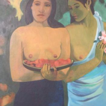 Pintura intitulada "FEMMES AUX SEINS FL…" por Christiane Malet, Obras de arte originais, Outro