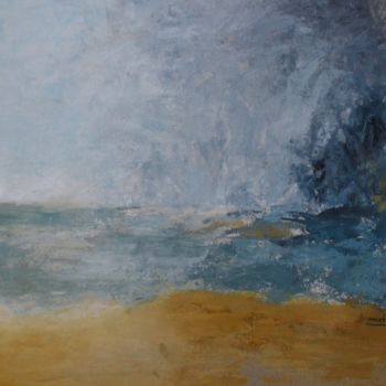 Pintura intitulada "MER , HUILE AU COUT…" por Christiane Malet, Obras de arte originais, Óleo