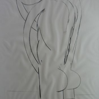 Drawing titled "Baigneur, fusain/pa…" by Christian Lopez, Original Artwork