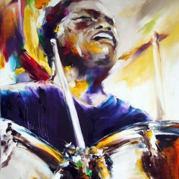 Peinture intitulée "armée jazz batteur/…" par Christian Vey, Œuvre d'art originale