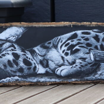 Painting titled "Leopard Acrylmalere…" by Christin Hennig, Original Artwork, Acrylic