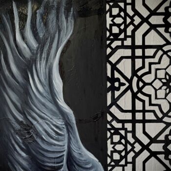 绘画 标题为“The wing of the gol…” 由Christina Kristovsky, 原创艺术品, 油 安装在木质担架架上