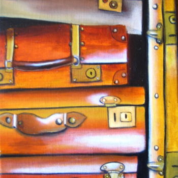 Peinture intitulée "valises 13" par Christine Chevieux, Œuvre d'art originale, Huile