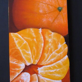 绘画 标题为“clementines 2” 由Christine Chevieux, 原创艺术品, 油 安装在木质担架架上