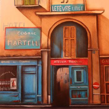 Pintura titulada "rue de paris 1" por Christine Chevieux, Obra de arte original, Oleo