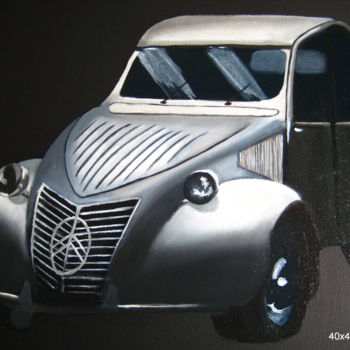 Ζωγραφική με τίτλο "Vieille 2 CV" από Christine Chevieux, Αυθεντικά έργα τέχνης, Λάδι