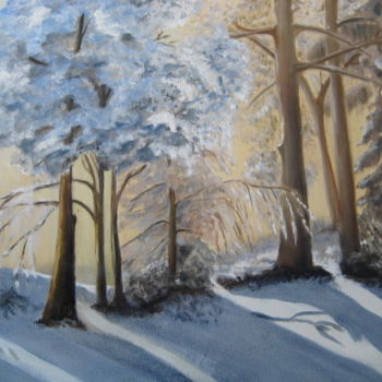 Peinture intitulée "hiver" par Christine Chevieux, Œuvre d'art originale, Huile