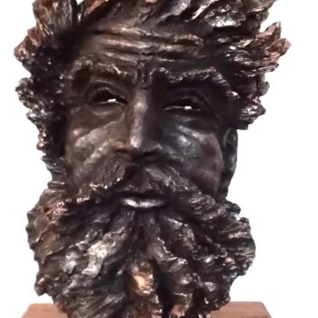 Sculpture titled "Le Zeus" by Christine Dupont, Original Artwork, Clay