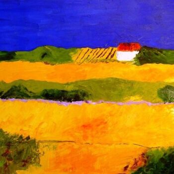 Peinture intitulée "CAMPAGNE PROVENCALE" par Christine Goubon, Œuvre d'art originale