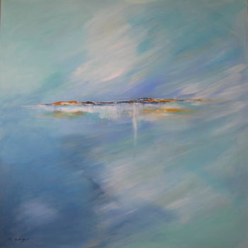 Peinture intitulée "ENTRE LE CIEL ET L'…" par Christine Leger, Œuvre d'art originale, Acrylique