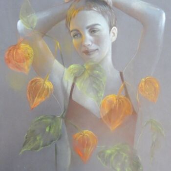 ""hauts les coeurs"" başlıklı Tablo Christine Mergnat tarafından, Orijinal sanat, Pastel