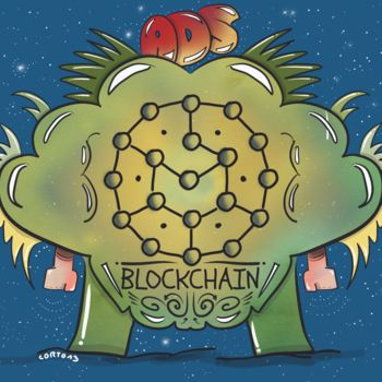 Σχέδιο με τίτλο "Blockchain is coming" από Corto13, Αυθεντικά έργα τέχνης, Ψηφιακή φωτογραφία