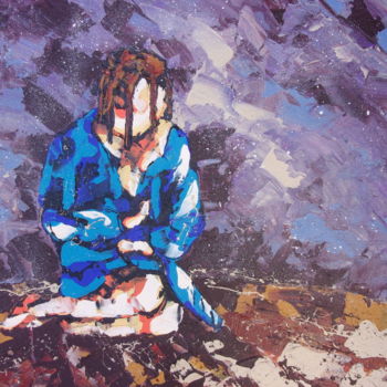 Pintura intitulada "La mendiante" por Christophe Dikant, Obras de arte originais, Acrílico