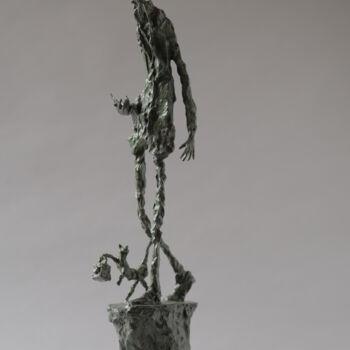 Sculpture titled "Le Veilleur de nuit" by Christophe Rouleaud, Original Artwork, Bronze
