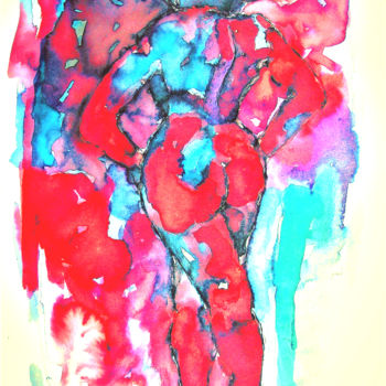 Картина под названием "6" - Christophe Gol, Подлинное произведение искусства, Чернила