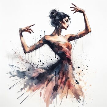 Digital Arts titled "Watercolor Ballet D…" by Chromatic Fusion Studio, Original Artwork, Watercolor
