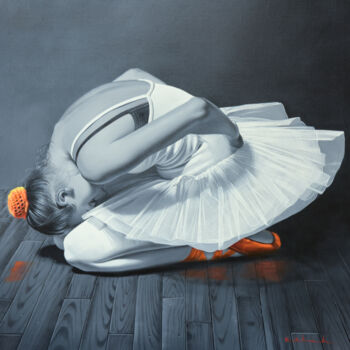 Pintura titulada "Stretching" por Chung Yau Shek, Obra de arte original, Oleo Montado en Bastidor de camilla de madera