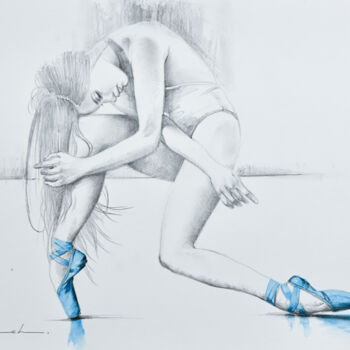 Dibujo titulada "Ballerina Drawing 8" por Chung Yau Shek, Obra de arte original, Lápiz
