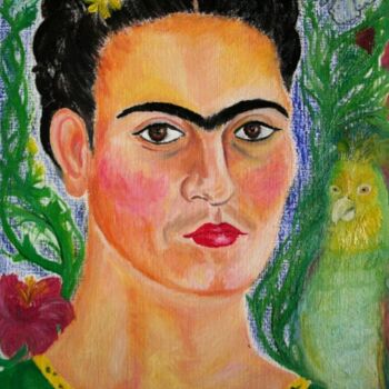 Pintura intitulada "Portrait de Frida K…" por Cindy Millet, Obras de arte originais, Óleo