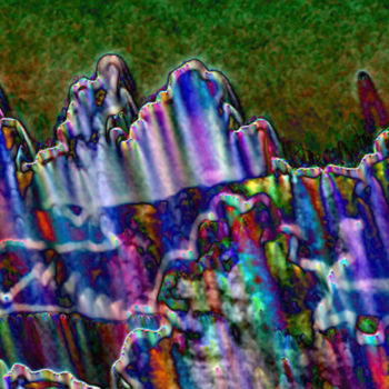 Digitale Kunst mit dem Titel "Folle montagne" von Cj Perin, Original-Kunstwerk, Digitale Malerei