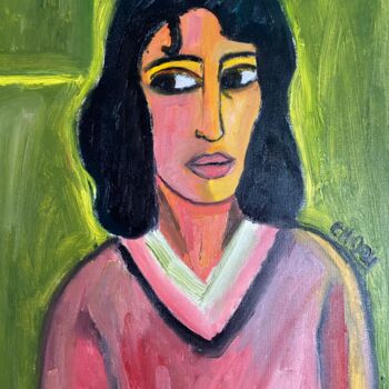 Картина под названием ""Andréa"" - Claire Marie Gay, Подлинное произведение искусства, Масло Установлен на Деревянная панель