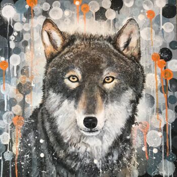 「Wolf」というタイトルの絵画 Claire Morandによって, オリジナルのアートワーク, アクリル