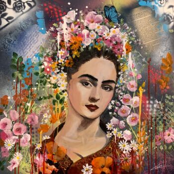 Pintura titulada "Frida la jeune fill…" por Claire Morand, Obra de arte original, Acrílico Montado en Bastidor de camilla de…