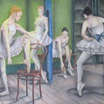 Pittura intitolato "l'attesa" da Clara De Santis, Opera d'arte originale, Pastello