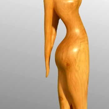 Скульптура под названием "Rebelle" - Claude David, Подлинное произведение искусства, Дерево