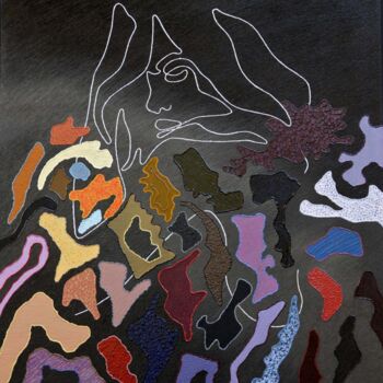 Pittura intitolato "L'inconsolable" da Claude Diaz, Opera d'arte originale, Olio