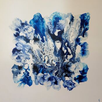 Peinture intitulée "voyage au pays bleu" par Claude Goasguen, Œuvre d'art originale, Acrylique