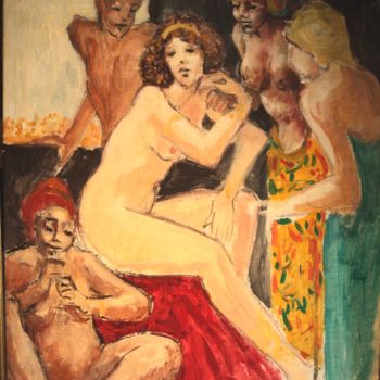 Painting titled "et rêve la Princess…" by Claude Hardenne, Original Artwork