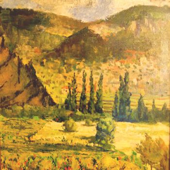 Peinture intitulée ""Ardèche"" par Claude Hardenne, Œuvre d'art originale