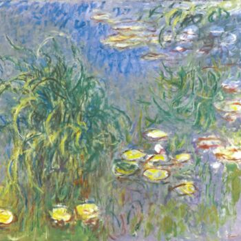 Schilderij getiteld "Nymphéas, bouquet d…" door Claude Monet, Origineel Kunstwerk, Olie