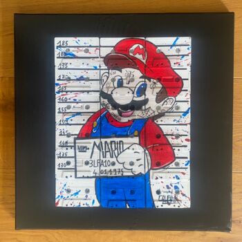 Schilderij getiteld "Mario sur cassettes…" door Claude Parmentelat, Origineel Kunstwerk, Acryl