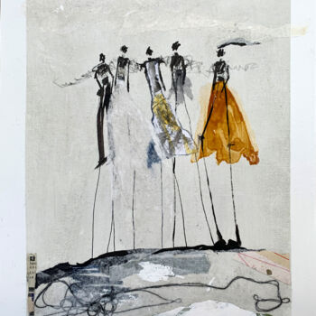 Рисунок под названием "Group of people" - Claudia König (koenigsfigurine), Подлинное произведение искусства, Чернила
