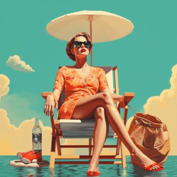 Arte digital titulada "VACATION 99" por Claudia Sauter (Poptonicart), Obra de arte original, Collages digitales