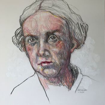 Dibujo titulada "Anblick einer Frau" por Claudia Zerbe, Obra de arte original, Conté