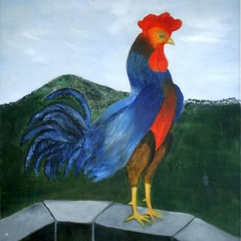 Pintura titulada "gallito" por Alejandro Valdés Guanche, Obra de arte original