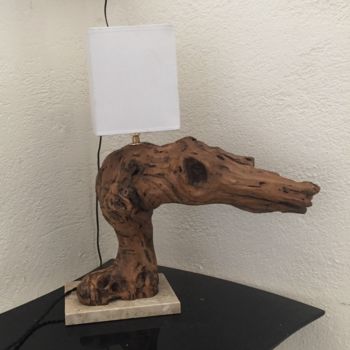 "Lampe en bois flott…" başlıklı Heykel Claudie Thedevuide tarafından, Orijinal sanat, Ahşap