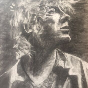 Drawing titled "Arno" by Claudine Coutant, Original Artwork, Charcoal