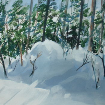 Peinture intitulée "Neige" par Claudine Pochat, Œuvre d'art originale, Gouache