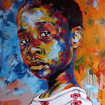 Painting titled ""Gaze"" by Clement Mohale, Original Artwork, Acrylic