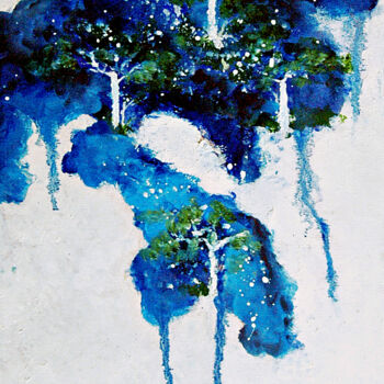 Malarstwo zatytułowany „O-The Blue Forest a…” autorstwa Clement Tsang, Oryginalna praca, Olej