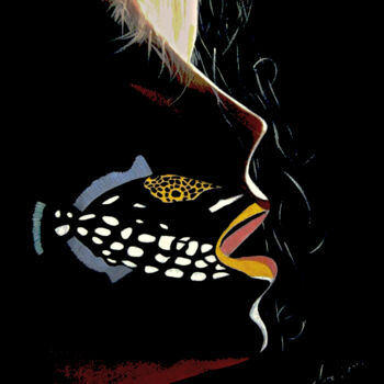 제목이 "O-Lady with Fish Mo…"인 미술작품 Clement Tsang로, 원작, 기름