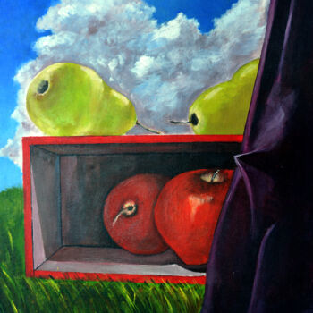 "Apple in the Box" başlıklı Tablo Clement Tsang tarafından, Orijinal sanat, Akrilik
